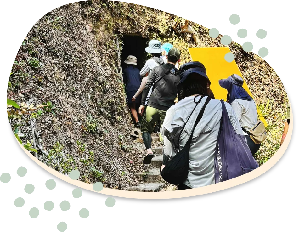 モニターツアーの様子（生姜穴の見学）